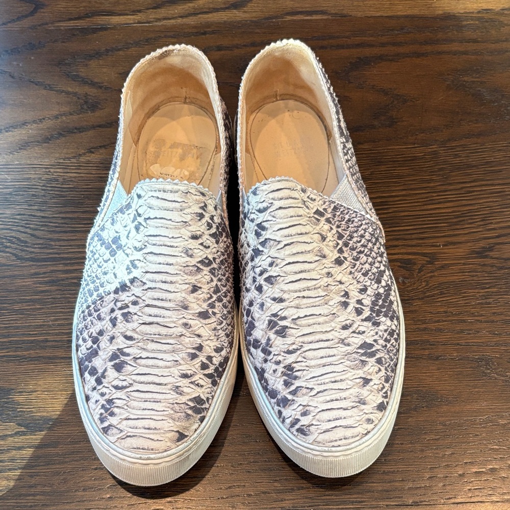 Stuart Weitzman Snakeskin Pattern Slip-On Sneakers